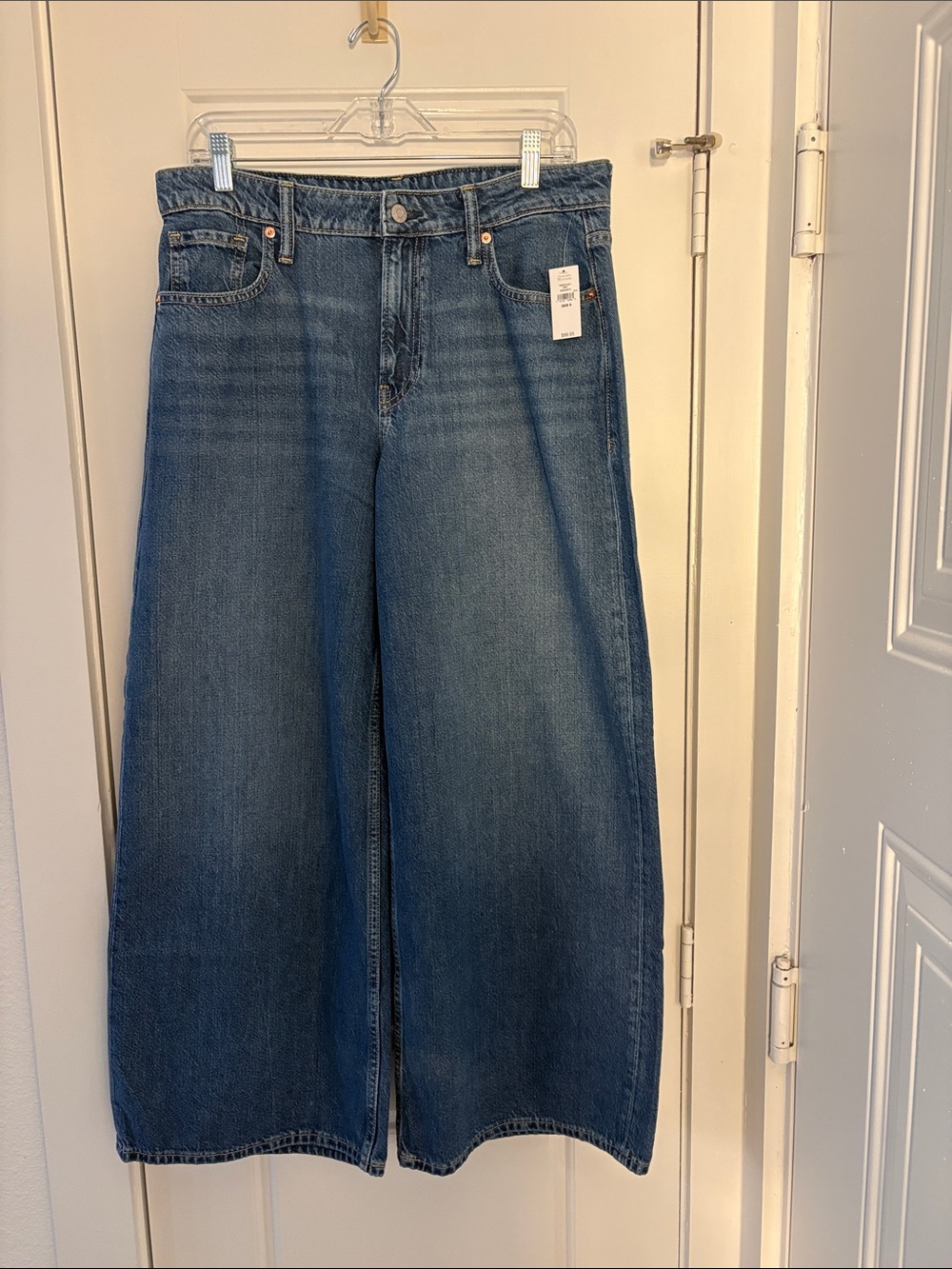 GAP Wide-Leg Denim Pants in Medium Blue